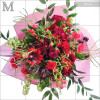 Mezei csokor - piros árnyalatú szezonális virágokból (M)